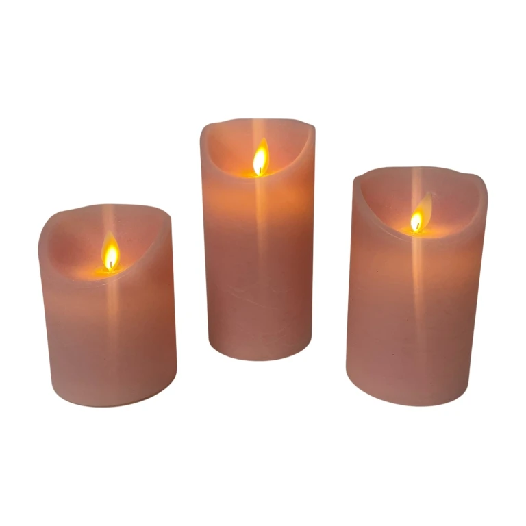 LED-Kerzen rosa – Set aus 3
