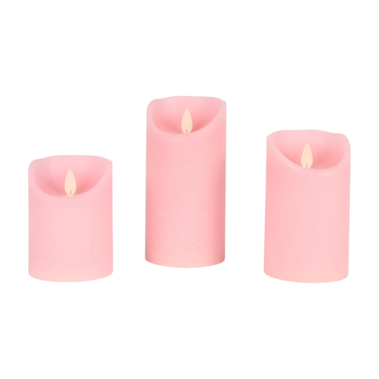 LED-Kerzen rosa – Set aus 3