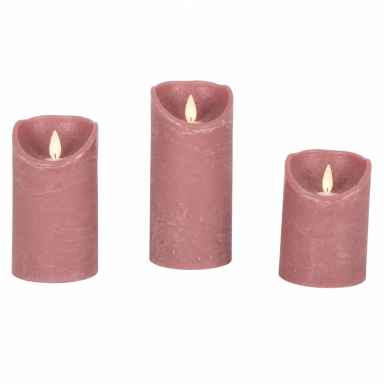 LED-Kerzen rosa – Set aus 3