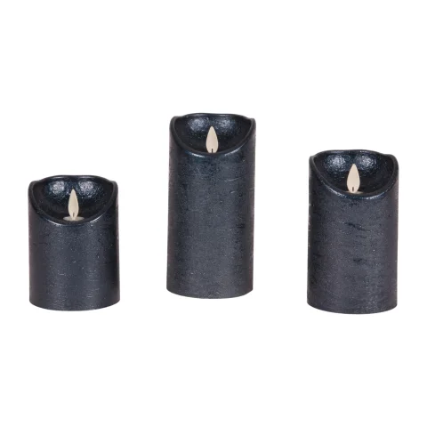 Ledkaarsen - blauw - set van 3