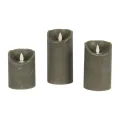 LED-Kerzen Wax - Grün - Set aus 3