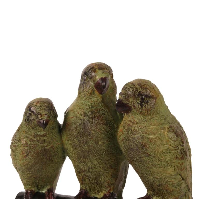 Papageienfigur auf Fuß - Grün - 33 cm