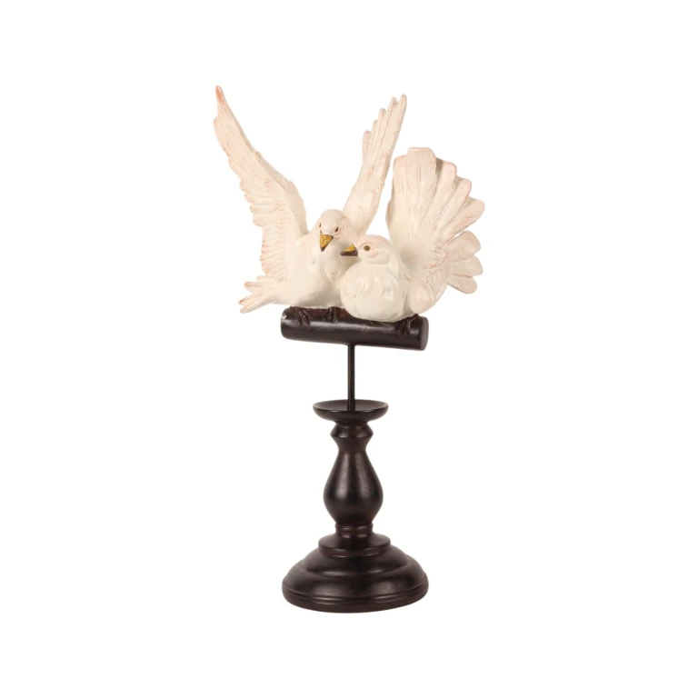 Vögel auf Stab – Crème – 48 cm