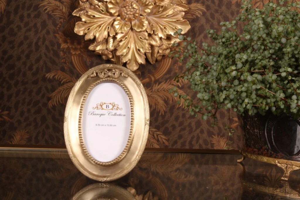 Fotorahmen 9x13 cm – Gold – Messing – Oval – Stehend