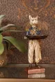 Hondenbeeld met dienblad - blauw - 35 cm