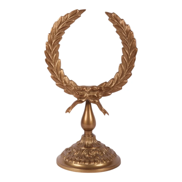 Lorbeerkranz auf Ständer – Gold – 28 cm – Aluminium