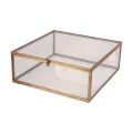 Schmuckschatulle 20x20x8 cm – Gold – Messing und Glas