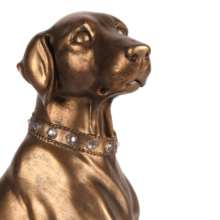 Hundeskulptur Weimaraner – Gold – 39 cm