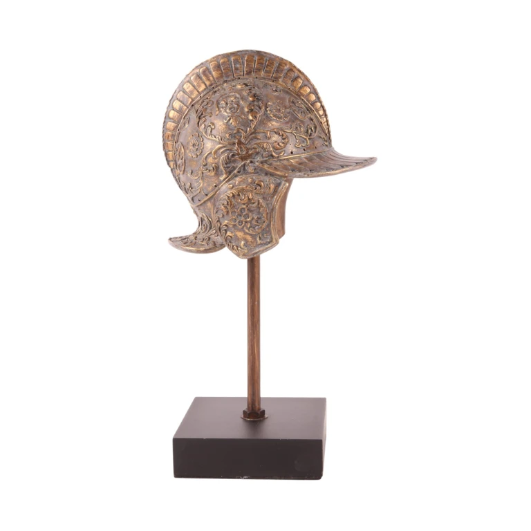Helm auf Ständer – Gold – 29,5 cm – Kunstharz