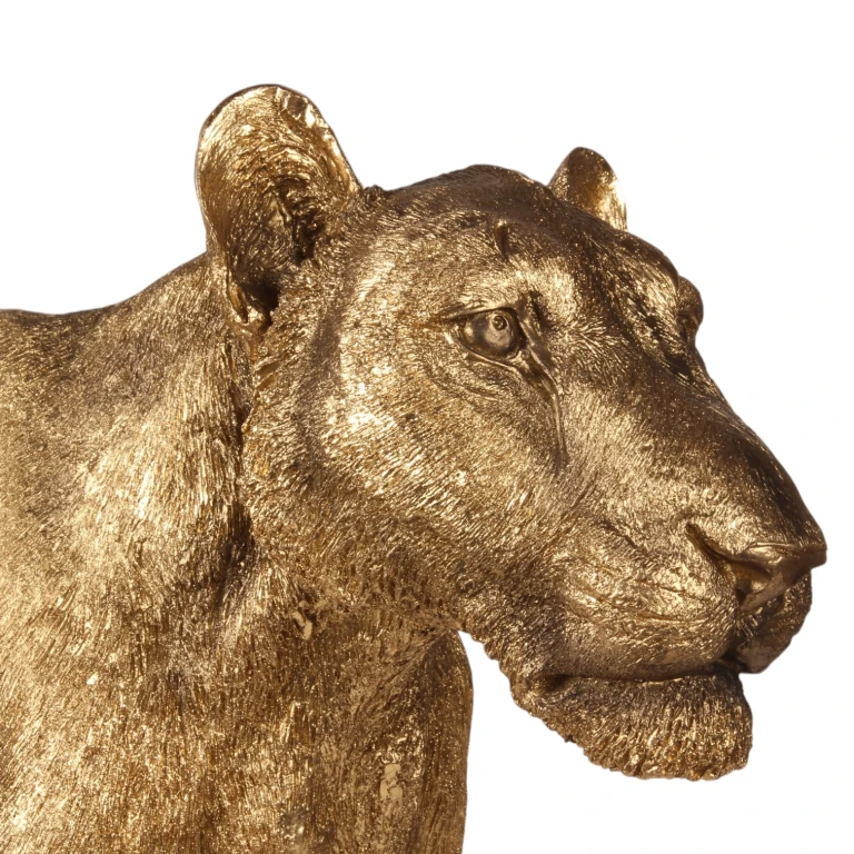 Löwinnen-Statue – Gold – 124 cm