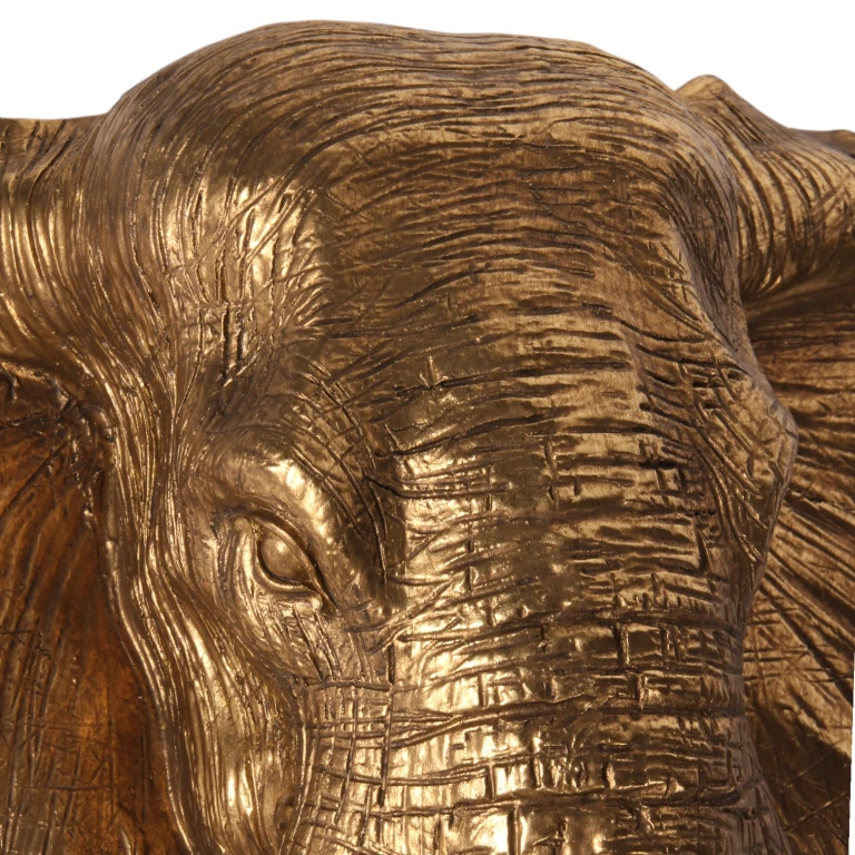 Wandornament Elefant – Gold – 23 cm – Kunstharz