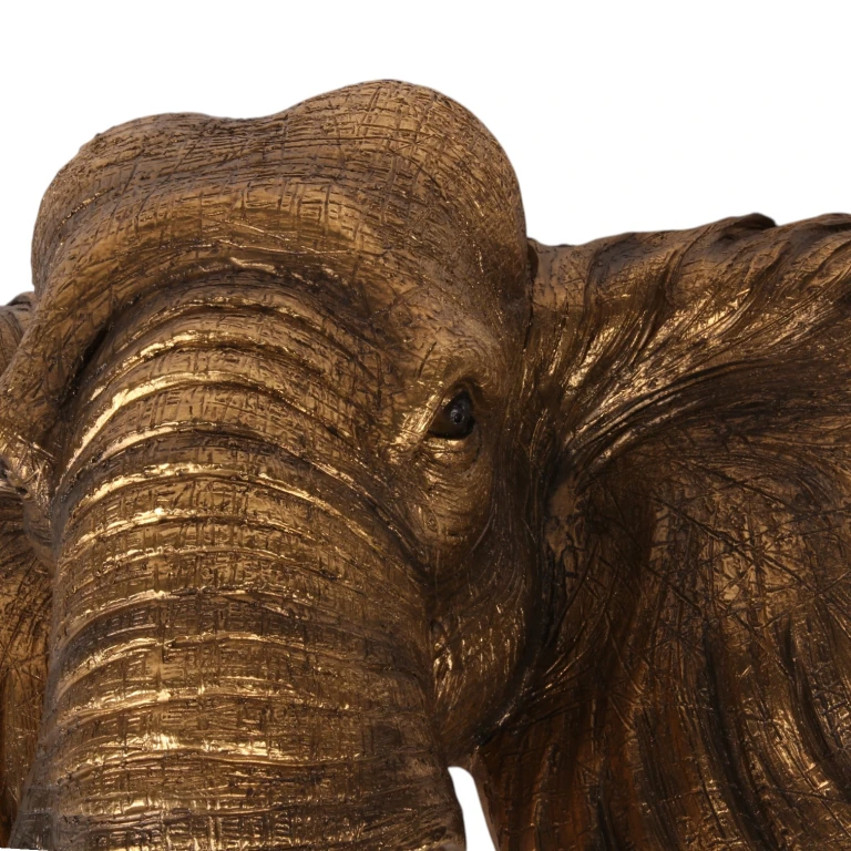 Wandornament Elefant – Gold – 61 cm – Kunstharz