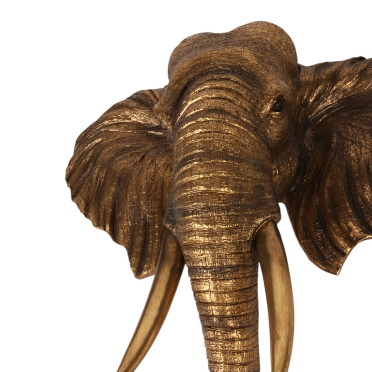Wandornament Elefant – Gold – 61 cm – Kunstharz