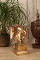 Beeld paardenhoofden - goud - 30 cm