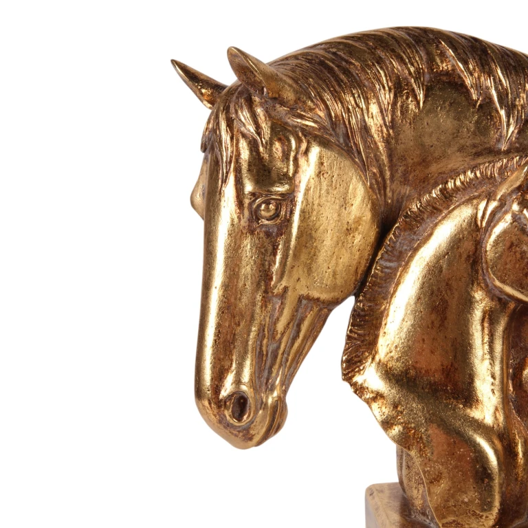 Skulptur Pferdeköpfe – Gold – 30 cm