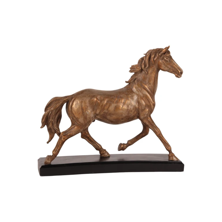 Pferdeskulptur bronzefarben – 25 cm