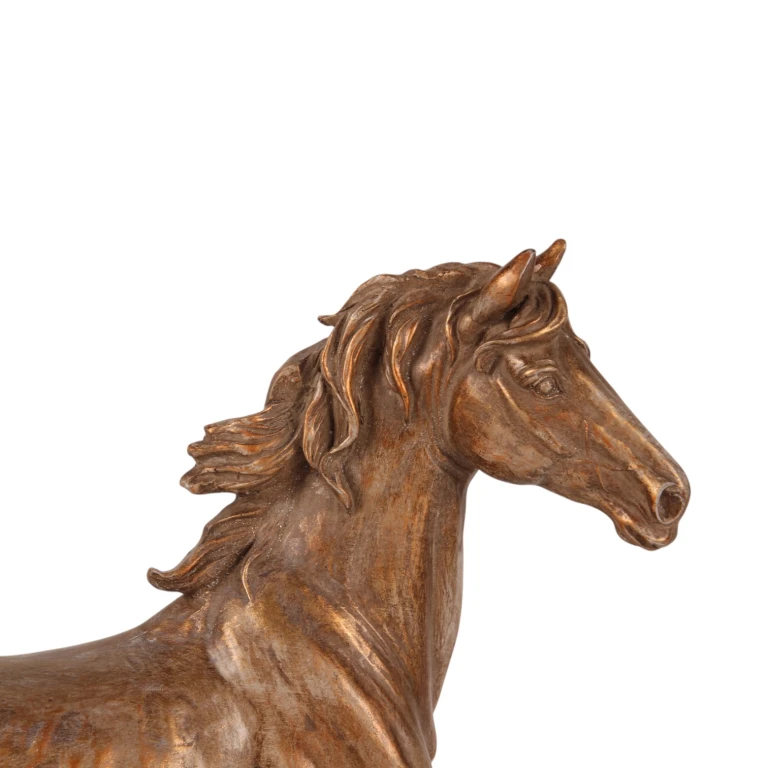 Pferdeskulptur bronzefarben – 25 cm