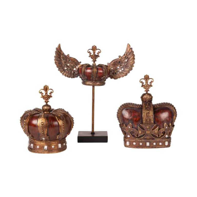 Krone auf Ständer – rot/gold – 36,5 cm – Kunstharz