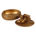 Opbergdoos met deksel - 19 cm - goud - kunsthars