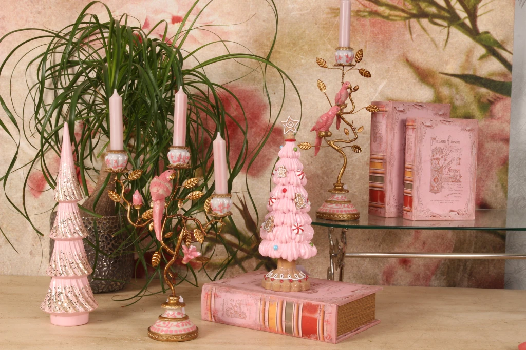 Miniatur-Weihnachtsbaum - rosa - 35,5 cm - Kunstharz