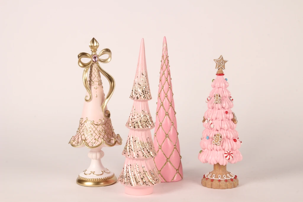 Miniatur-Weihnachtsbaum - rosa - 31,5 cm - Kunstharz