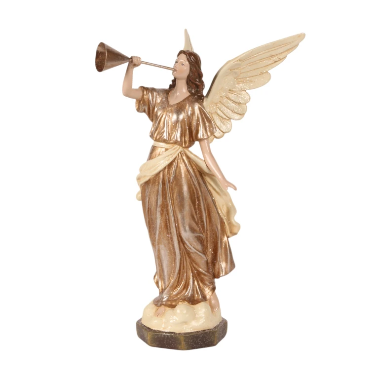 Engel-Statue – Beige – 41 cm – Kunstharz