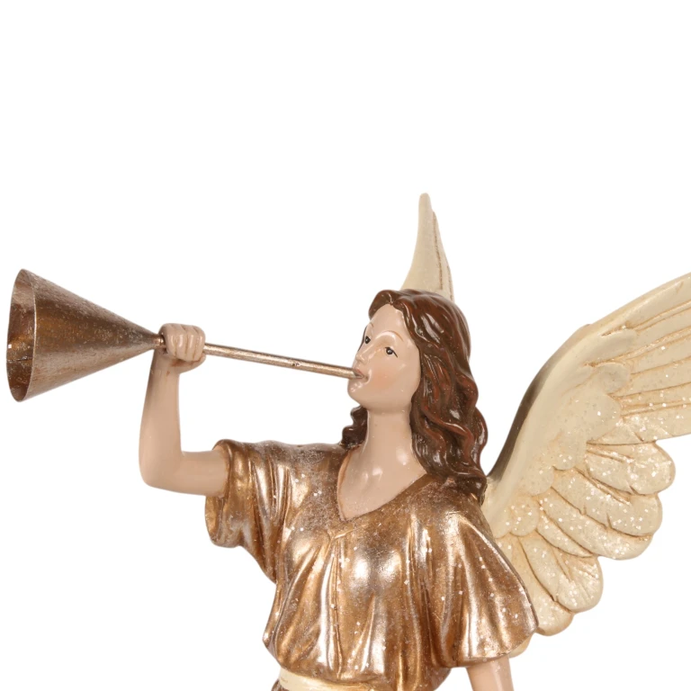 Engel-Statue – Beige – 41 cm – Kunstharz