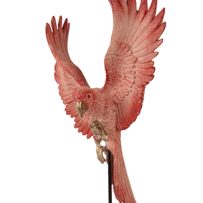 Papagei auf Stab – rosa – 52,5 cm