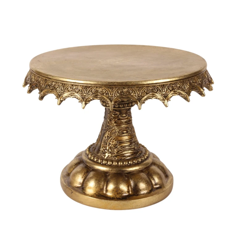 Tortenplatte 30 cm Gold Kunstharz