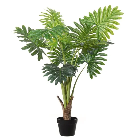 Kunstplant Philodendron Selloum - groen - 100 cm - 1 stuk