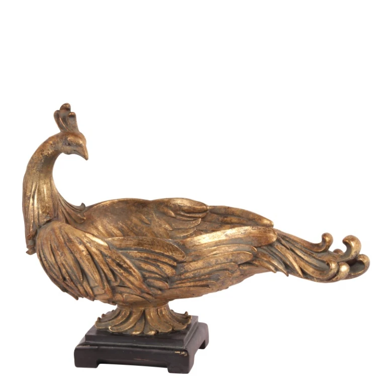 Dutch Style Sierschale Pfau - Gold - 45 cm