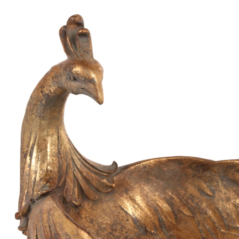 Dutch Style Sierschale Pfau - Gold - 45 cm