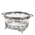 Waxinelichthouder 14 cm - Zilver - Messing / Glas