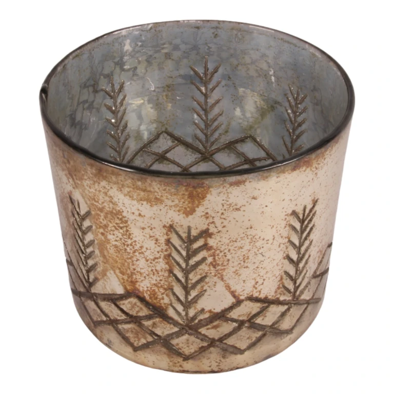 Kerzenhalter - Silber - Glas - 18 cm