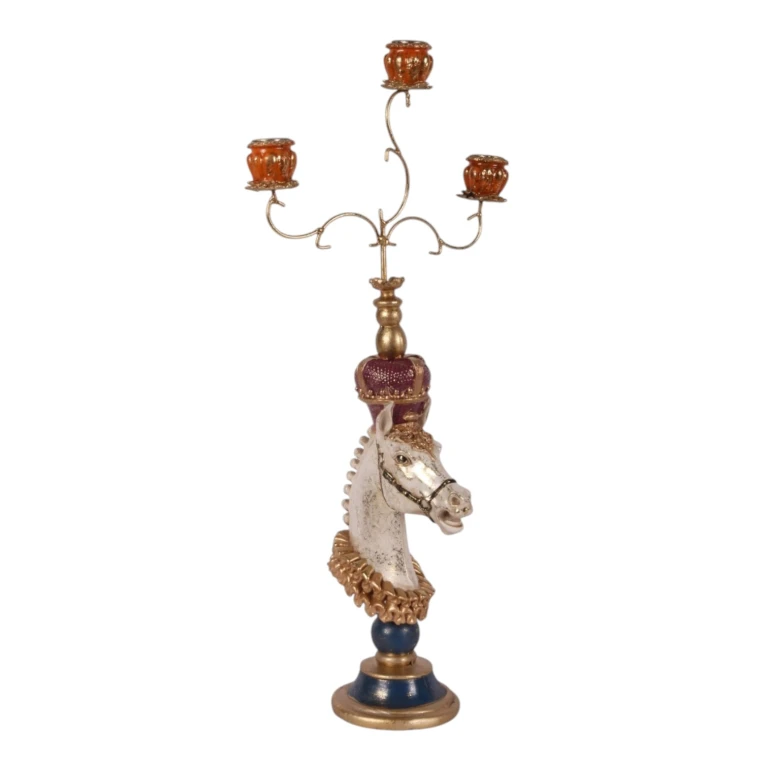 Kerzenständer Pferd - 55 cm - multi - Kunstharz