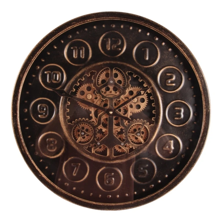Wanduhr Stamford - schwarz - rund - Metall - 46 cm