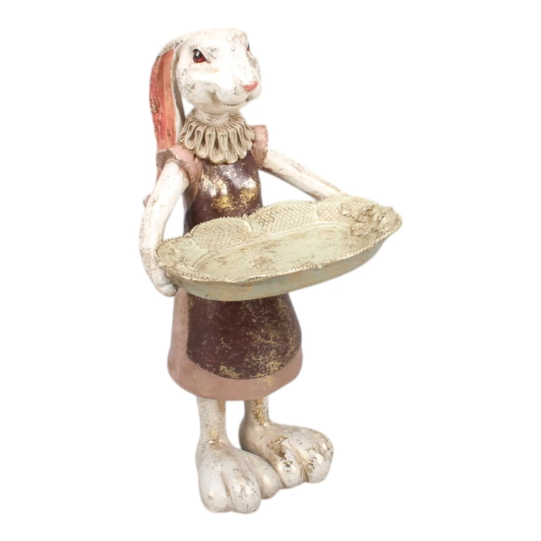Hasenfigur mit Schild - gemischt - 27 cm