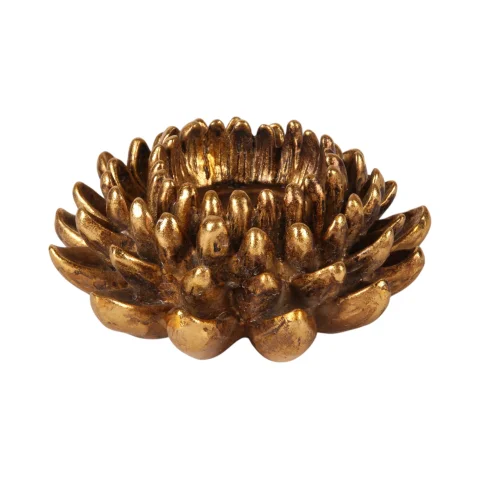 Kandelaar Bloem 12 cm - Goud - Resin