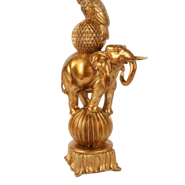 Elefanten-Kerzenständer - 27 cm - Gold - Kunstharz