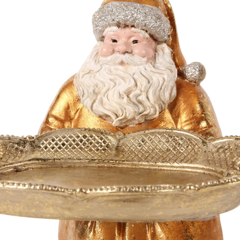 Weihnachtsmann mit Schale - Gold - 24 cm