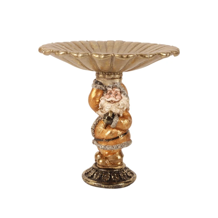Dekatschale Weihnachtsmann – Gold – Kunstharz – 24 cm – 1 Stück