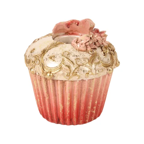 Kandelaar Cake 8 cm - Roze - Resin