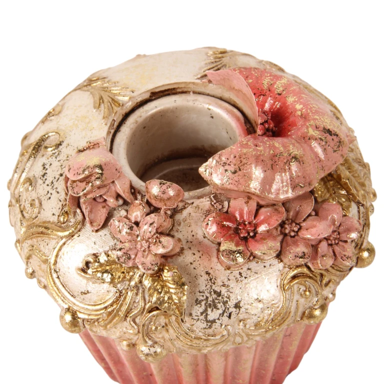 Kerzenständer Cake – 8 cm – rosa – Kunstharz