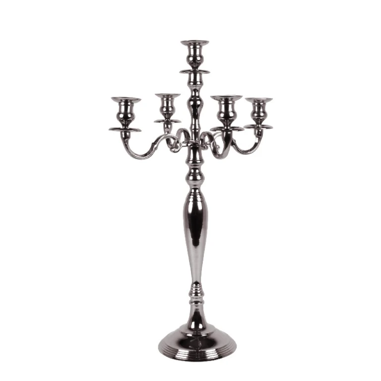 Kandelaber 5-armig - 80 cm - silber - Aluminium