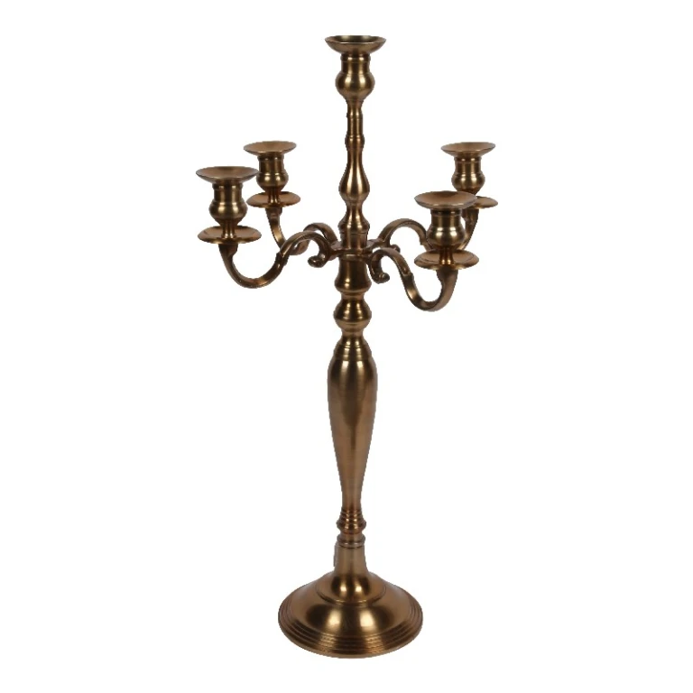 Kandelaber 5-armig - 80 cm - Gold - Aluminium