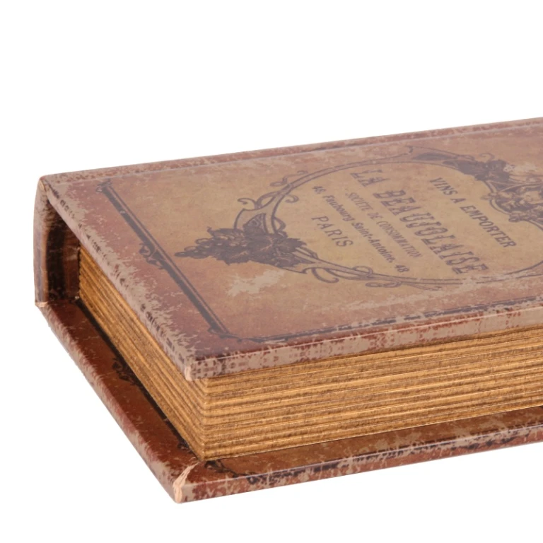 Storage Box Book Shape - 15 cm - Brown - Faux Leather