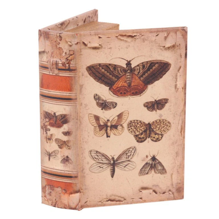 Aufbewahrungsbox Buchform - 15 cm - beige - Kunstleder
