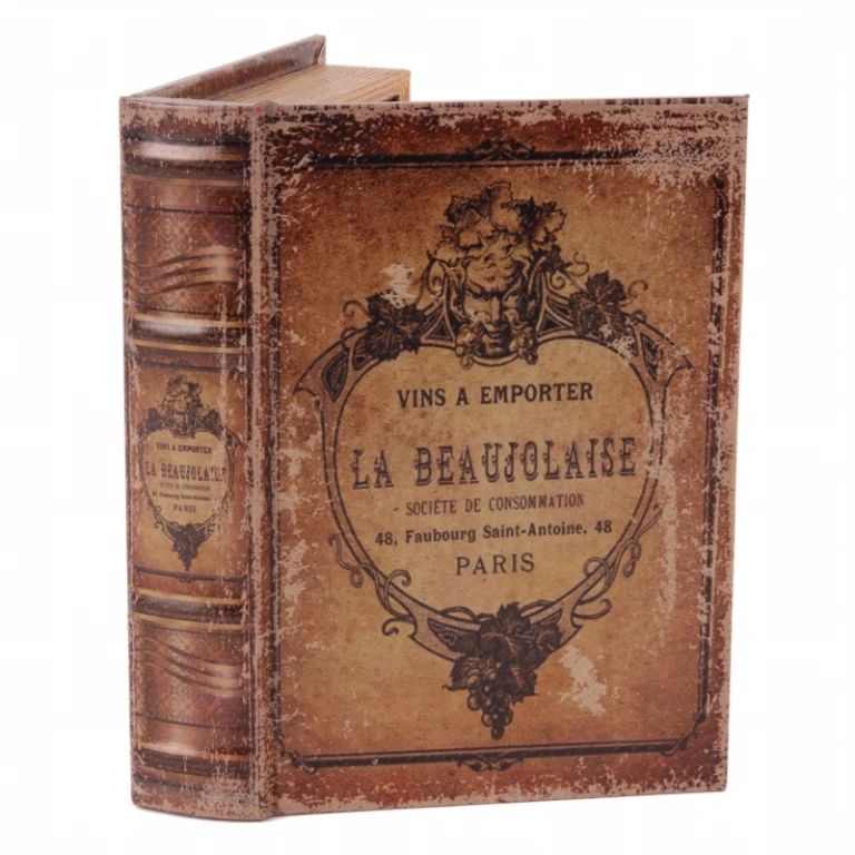 Aufbewahrungsbox in Buchform - 20 x 14 x 4 cm - braun - Kunstleder