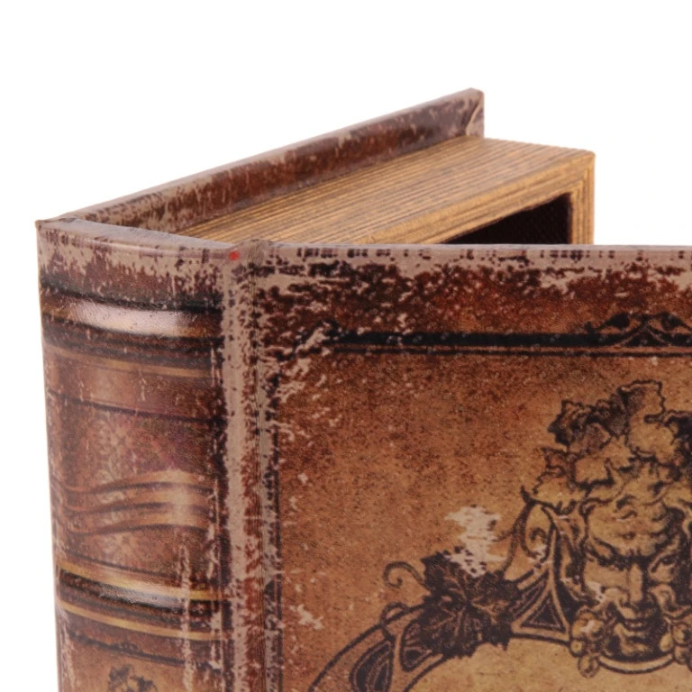 Aufbewahrungsbox in Buchform - 20 x 14 x 4 cm - braun - Kunstleder