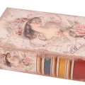Opbergdoos in boekvorm - 20 cm - roze - kunstleer